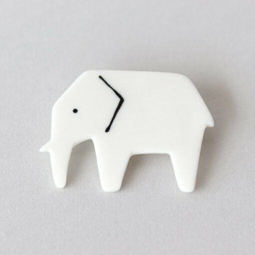 geometrická brož Slon